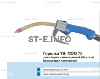 Сварочная горелка TBi MOG 70 (без корпуса) для сварки самозащитной порошковой проволокой (без газа) - st-e.info - Орск