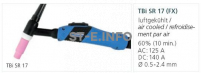 Горелка для аргонодуговой сварки TIG SR-P 17 FX TBi  8 м (газовое охлаждение) - st-e.info - Орск