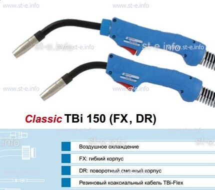 Горелка для полуавтоматической сварки TBi 240-blue-ESG, длина 3 метра - st-e.info - Орск