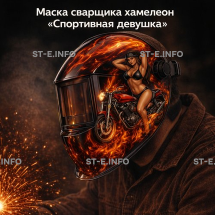 Маска сварщика хамелеон «Спортивная девушка» (YXE-718G PRO) - st-e.info - Орск